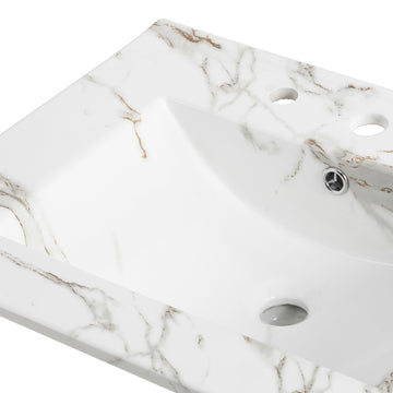 Ancillary 3-Hole 20 in. W x 18.25 in. D Classic Contemporary Rectangular Ceramic Single Sink Basin Vanity Top